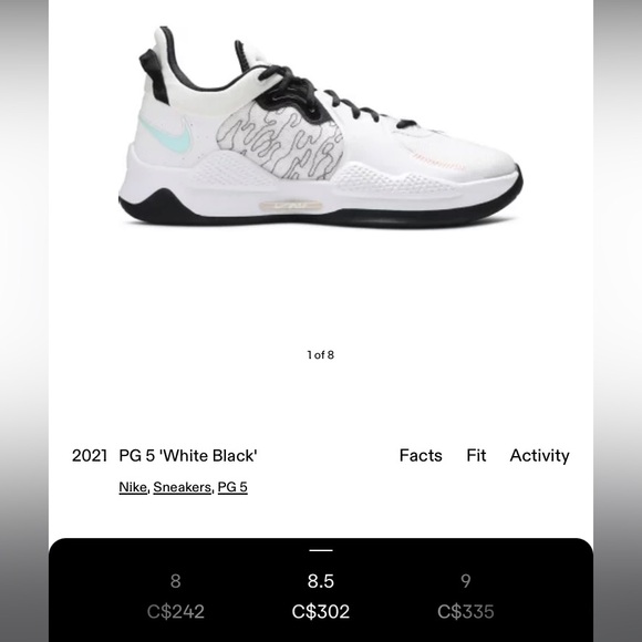 Nike PG5 "Platinum Tint" Basketball Shoes Size US 8.5 Men's - Picture 7 of 7